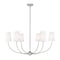Z-Lite Shannon Chandelier, 6-Light, 42 In.W x 19.25 In.H, Brushed Nickel/white 3040-42BN - alternate 1